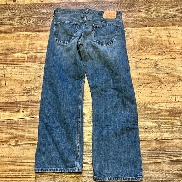 Levis 569 Mens Jeans 39X30 Loose Baggy Straight Blue Cotton Mid Rise Denim Roomy - Picture 5 of 11